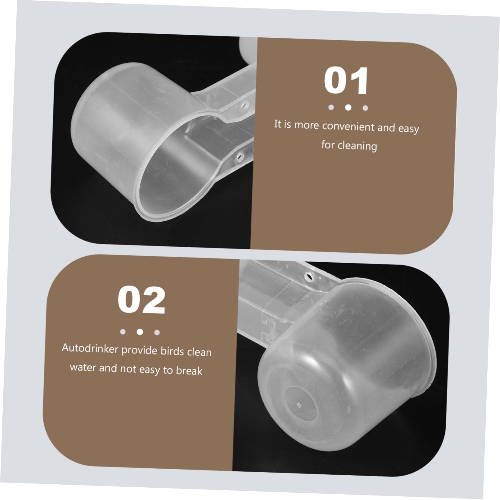 Luxshiny 10 Pezzi Bevitore Automatico per Uccelli Doppia Porta, Abbeveratoio per Piccioni e Pappagalli in Plastica Bianca, per Casa e Zoo