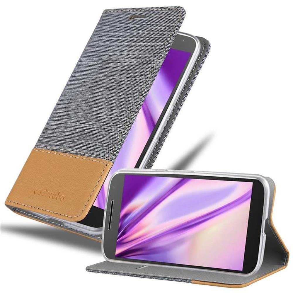CADORABO Cover in design flip con chiusura magnetica CUSTODIA A LIBRO per MOTO X4, Marrone