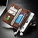 Wallet Phone Case Card Holder Detachable Magnetic Slim Case with Zipper Storage , Brown , For 4.7 inches (iPhone 6/6S)