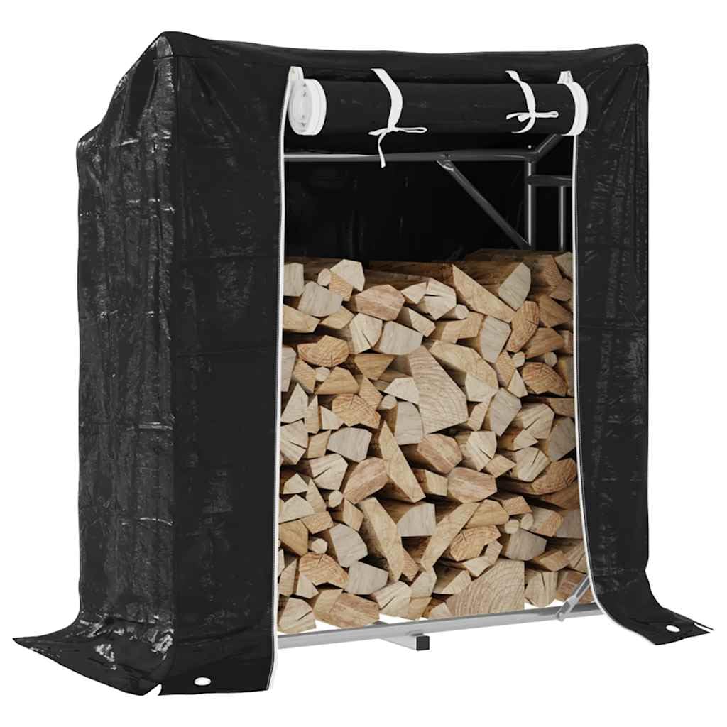 Scaffale per legna da ardere in acciaio zincato con parapioggia, 100,5 x 40,5 x 110,5 cm, resistente alle intemperie, per legna da ardere e legna da ardere, con copertura con cerniera, ideale