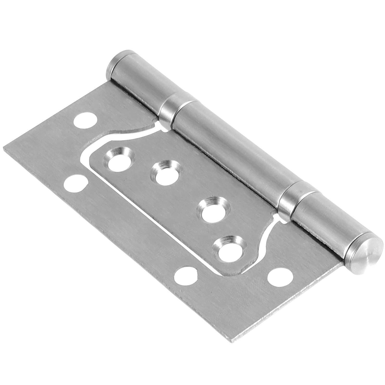 ZOENHOU 16 Stück 10,2 x 7,6 cm Türscharniere ohne Einstecken, strapazierfähig, gebürstetes Nickel, bündige Türscharniere, Edelstahl-Türscharniere Beschläge mit Schrauben, Silber