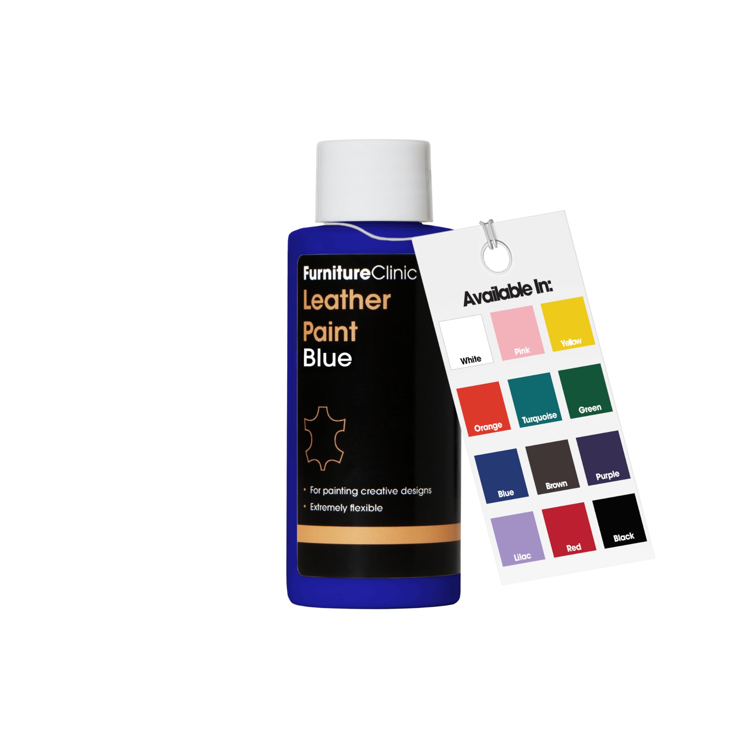 Furniture Clinic Leather Paint - for Painting All Leathers: Footwear, Handbags, Clothing, etc. Flexible and Durable (Blue, 125ml)