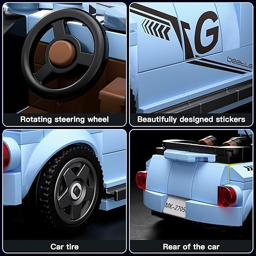 Miniatura 6 de Mould King Speed Champions V.Beetle - Modelos de automóvil con vitrina, 27047 modelos coleccionables, kits de automóviles, juguetes de construcción,