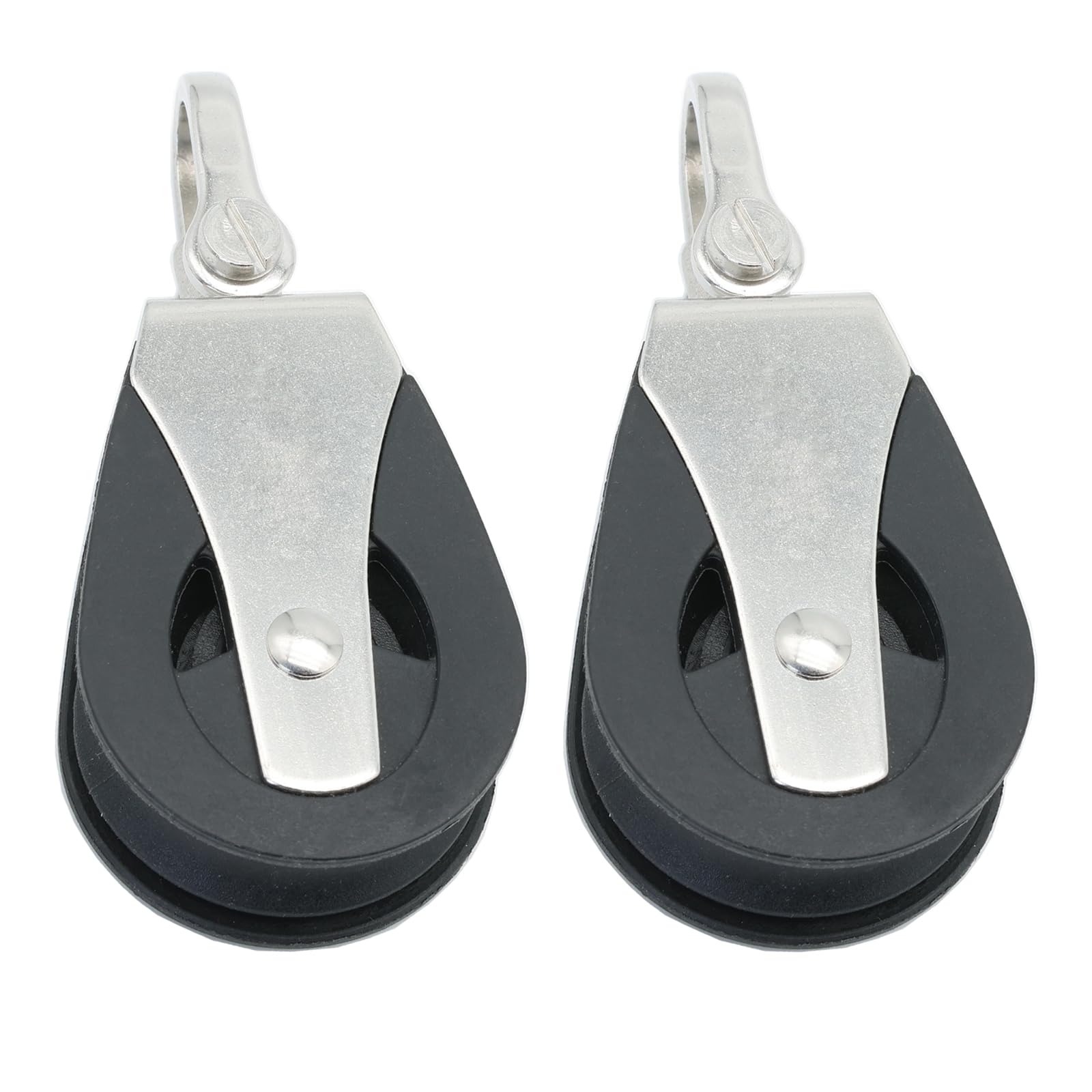 LEQMG High Load Marine Stainless Steel Nylon Block Single Pulley,Smooth Silent Bearing,Rope Runner Boat Accessories(2 Pcs)
