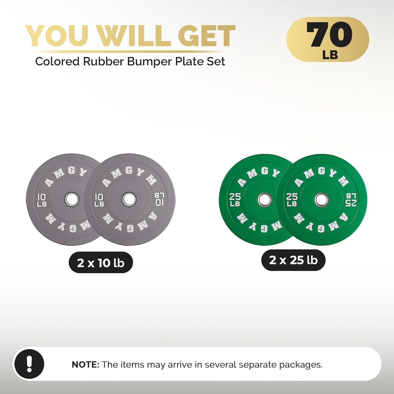 2 Inch Bumper Plates, 10-650lbs, Barbell Rubber Olympic Weight Plates Set for Home Gym, Strength Training & Weight Lifting, Multiple Options Colors