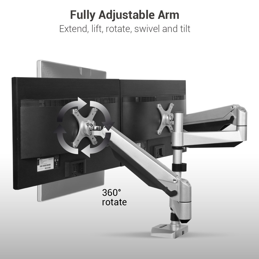 Loctek D7SD Dual LCD Adjustable Monitor 