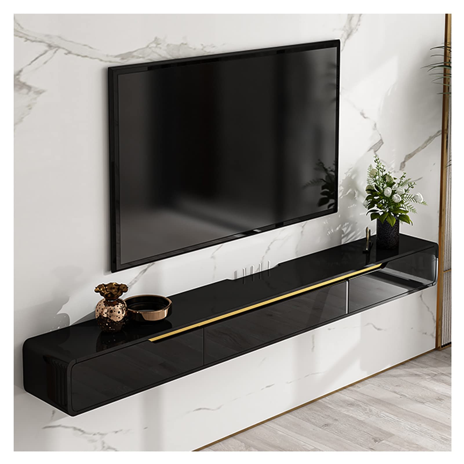 Meuble TV et console murale 3 Der Sto nizer Slish Salon Fourrure Gain de place pour une efficacité maximale