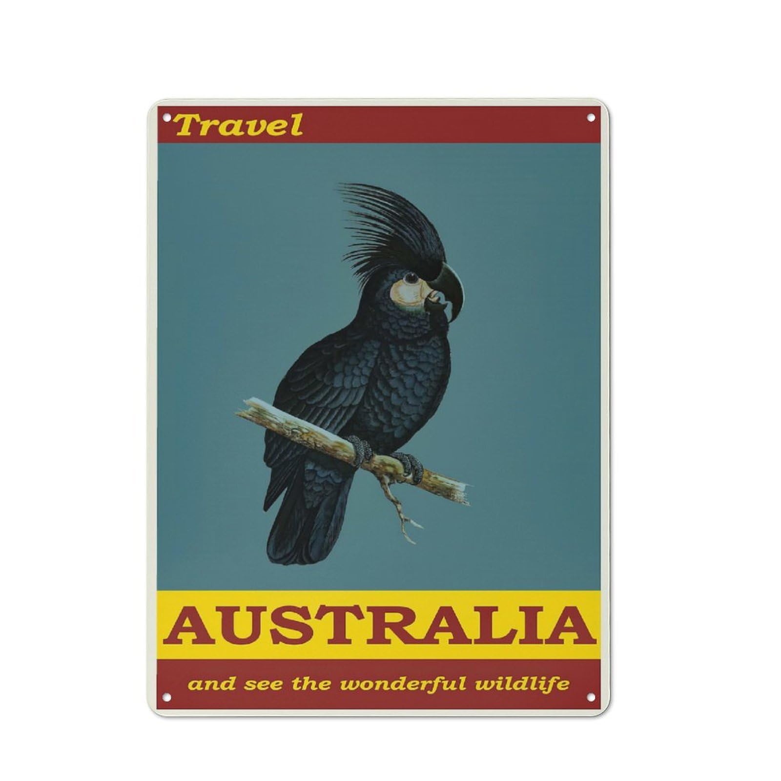 Junmoney Style Australia Travel Vintage Metal Plaque 40X30cm For Living Room Wall, Suited To Living Room Decor Lovers