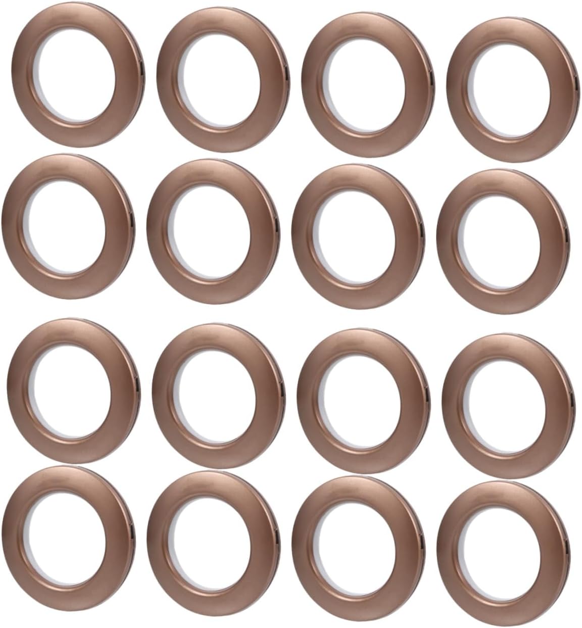ULTECHNOVO 75Pcs Plastic Curtain Grommets Reusable Sliding Rings Low Noise Roman Eyelet Rings for Window Drapery Rods Coffee Color