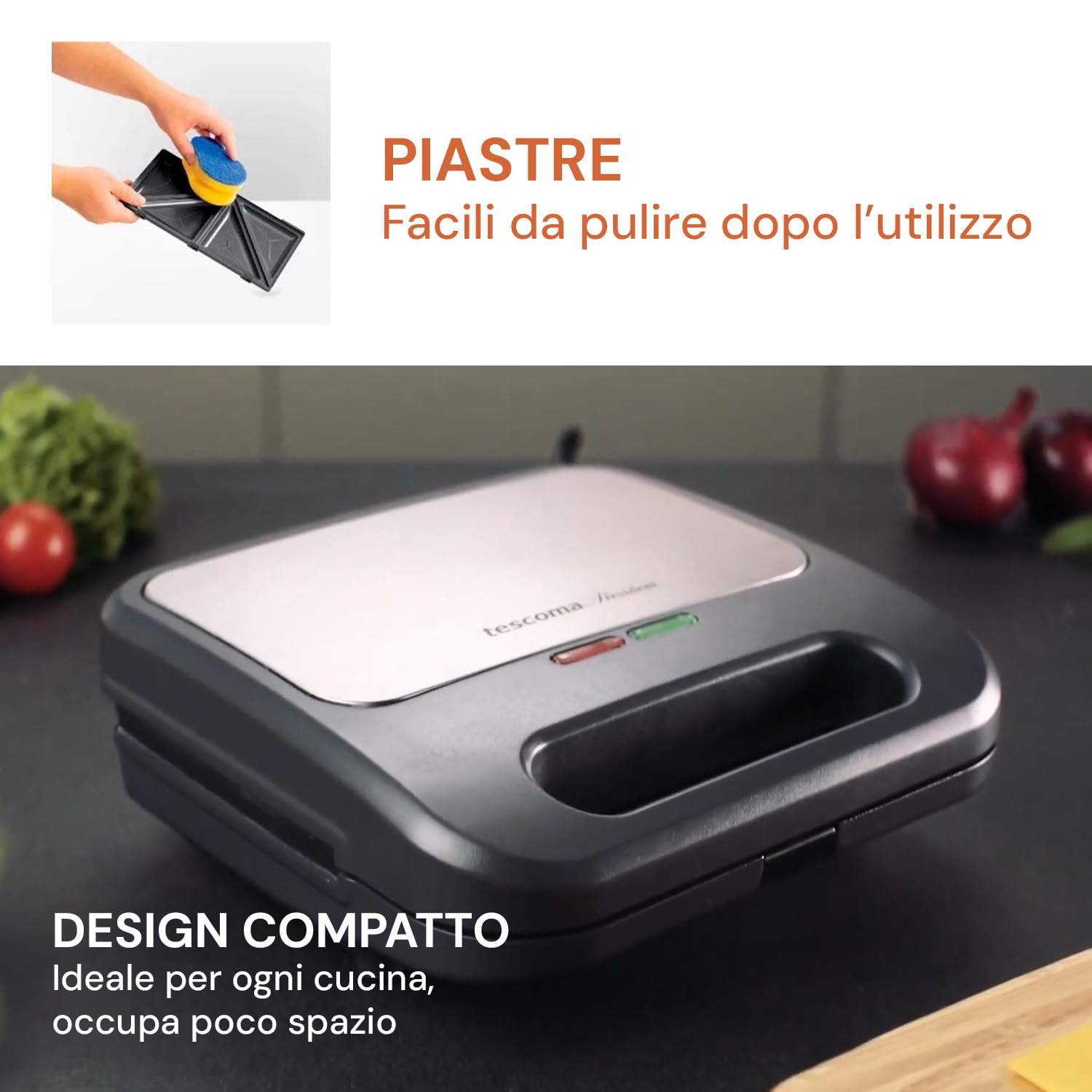 Wintem Tostiera Elettrica 3 in 1 800W con Piastre Interscambiabili Antiaderenti - Ottimo per Cucinare Panini, Toast o Waffle - Dimensioni Compatte e Salvaspazio - Facile da Pulire