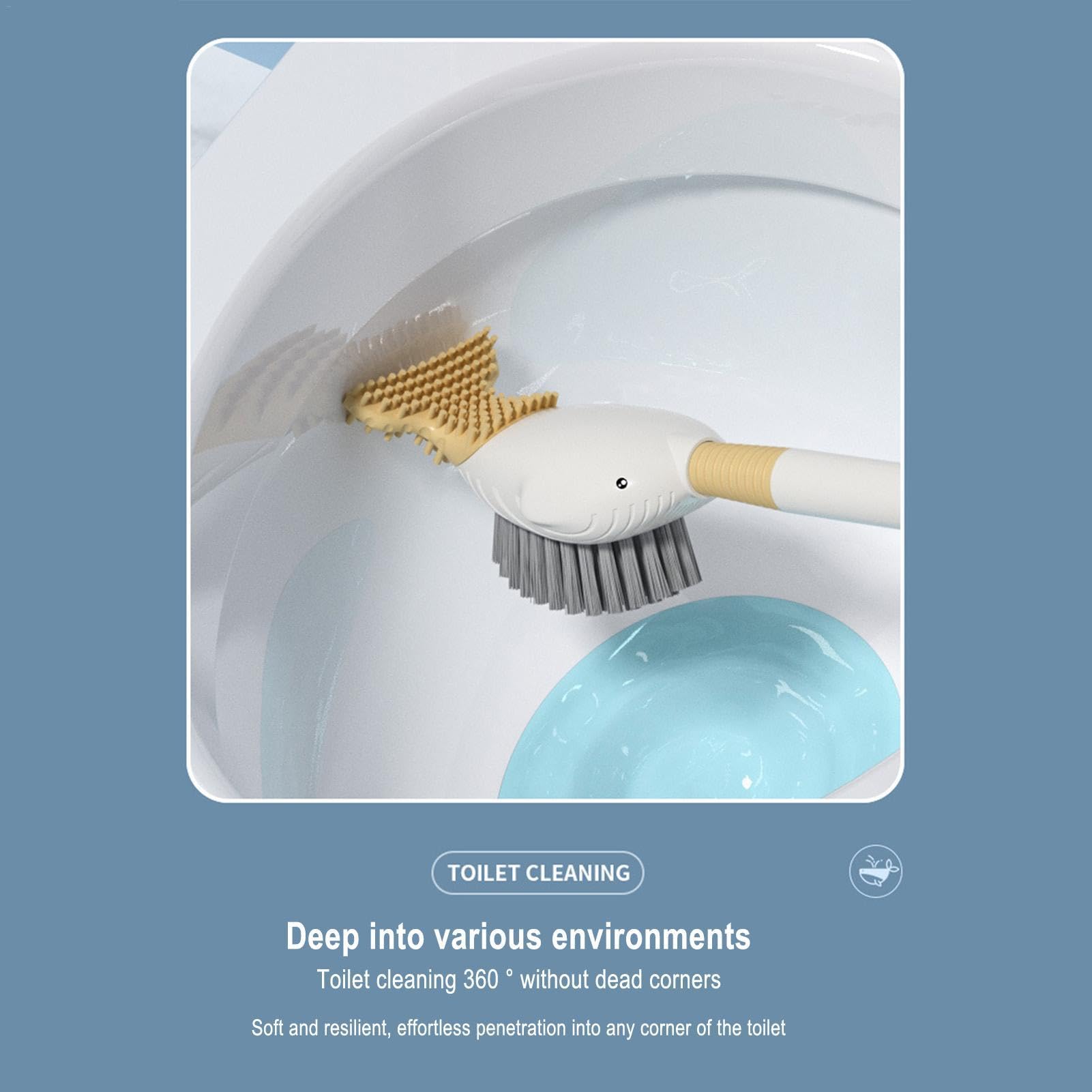 Limpiador de limpieza de baño, cepillo de silicona antideslizante de mango largo, cepillo limpiador de azulejos, cerdas suaves y flexibles, cepillo para fregadero y inodoro, cepillos de inodoro de