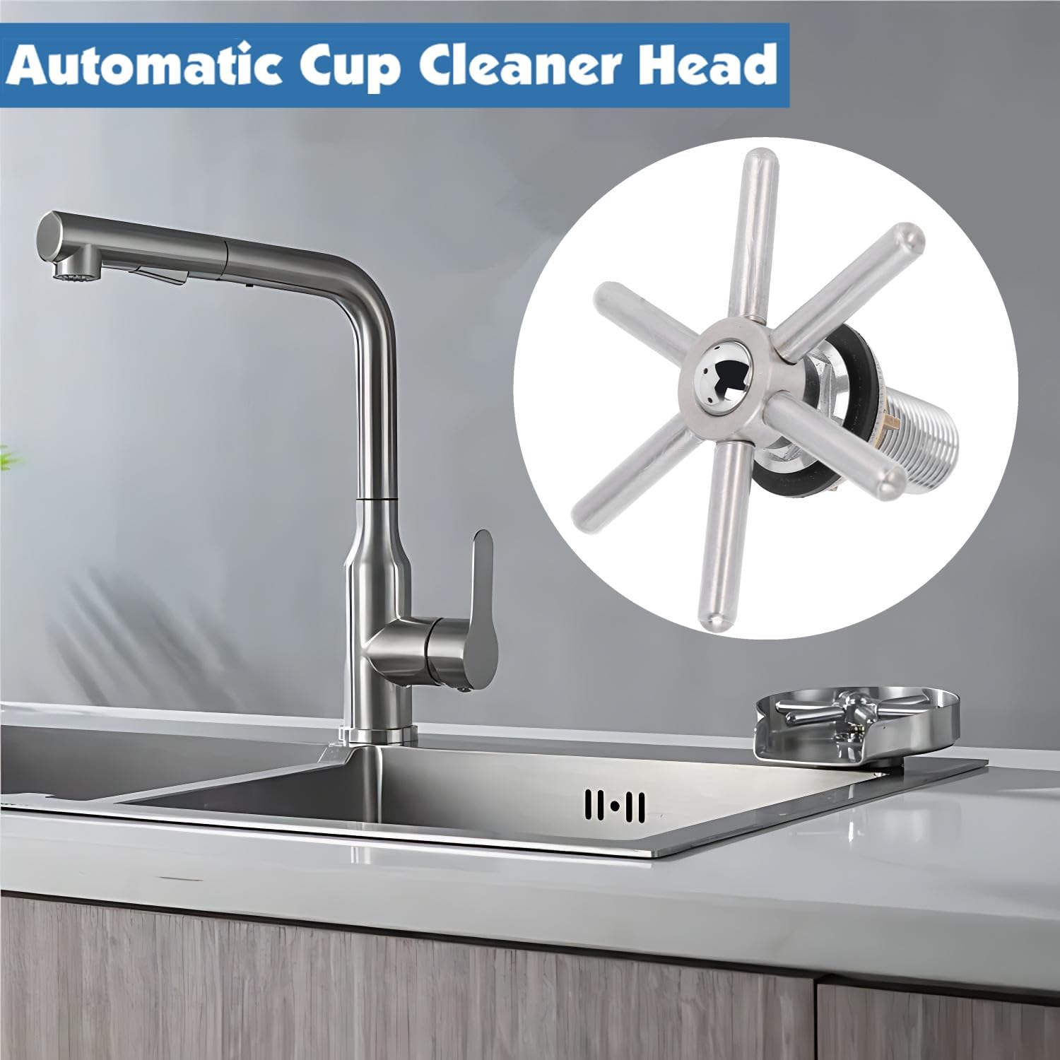 Limpiador automático de vasos para barra de bar, máquina lavadora de acero inoxidable, enjuagadora de vidrio para barra de hotel, cafetería