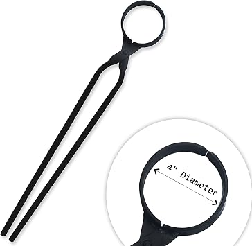 Simond Store 27" Blacksmith Tong for Graphite and Clay Graphite Crucibles Flask, Heavy Duty Steel Tong 4" Diameter for Metal Melting Refining Casting Gold, Silver