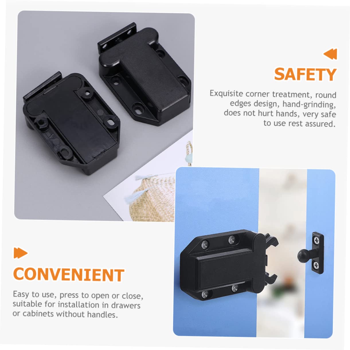 Chiavistello A Pressione Per Porte - Automatico, In Acciaio Nichelato, Facile Da Installare - Foto 3