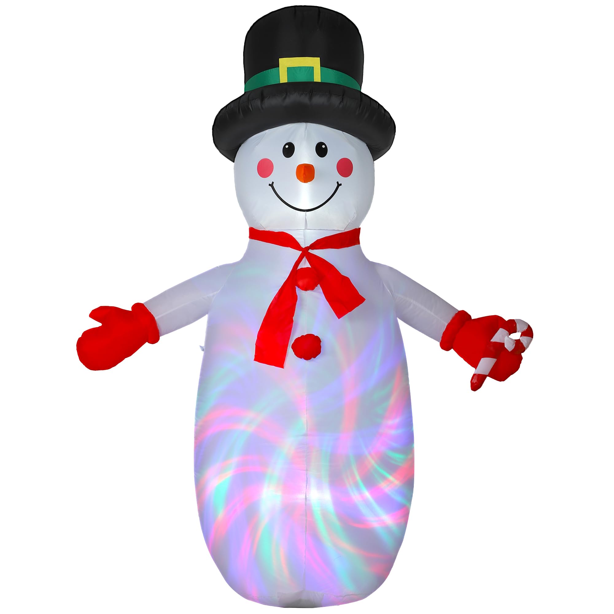 Outsunny Bonhomme de Neige Gonflable de Noël de 240 cm, Lumières LED
