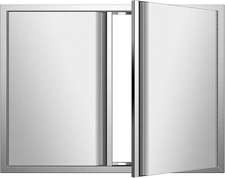 BBQ Access Door, 30W x 21H Inch Double Wall Vertical Door with Recessed Handle, Stainless Steel Flush Mount Door - Ideal for Outdoor Kitchen Grill Island, BBQ Station or Patio Cabinets