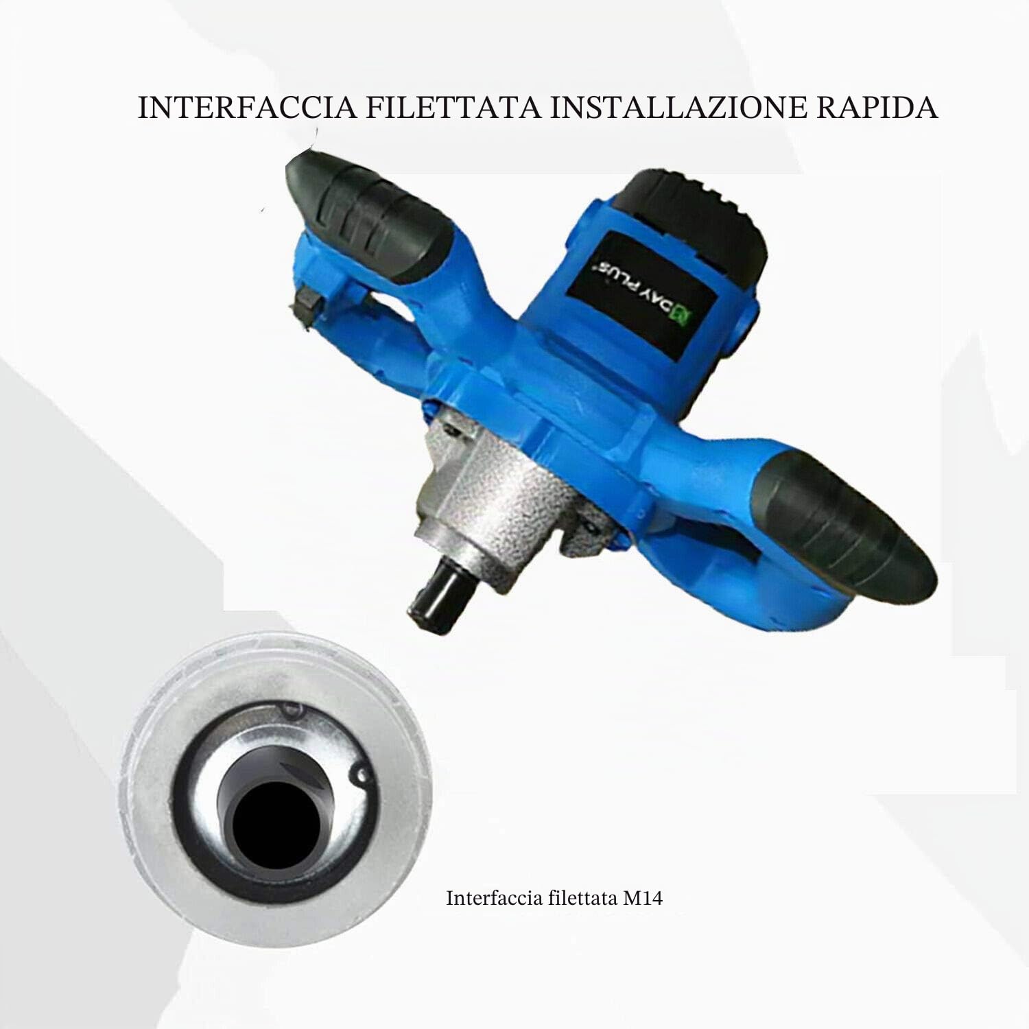 2600 W Handheld Paddle Mixer Concrete Mixer, portatile Concrete Cement Mixer regolabile 6 Speed Paint Mixer, 230 V Paddle Drill Mixer Stirring Tool for Mortar Grouts Paint Cement Plaster Plastering