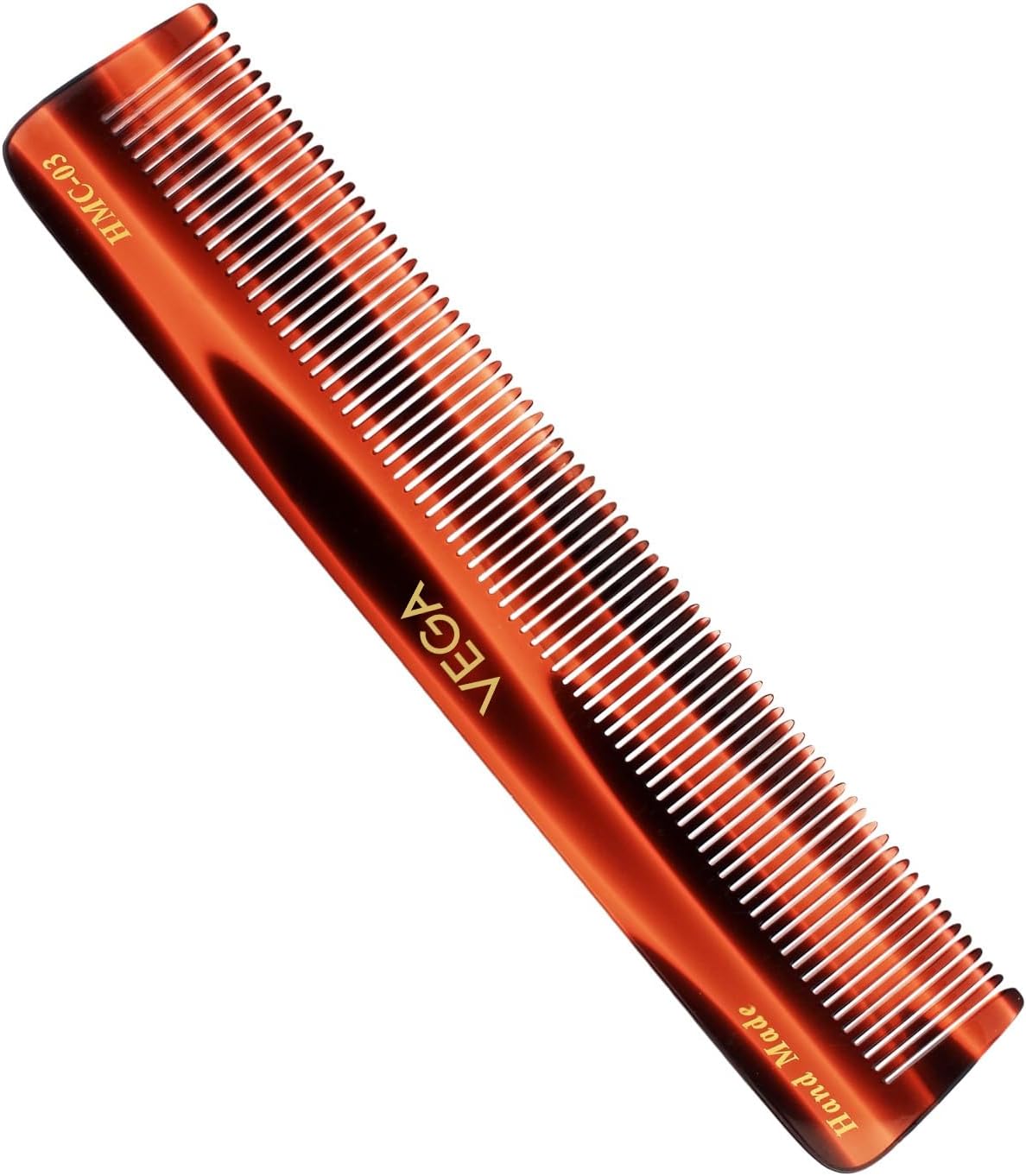 Vega Handcrafted Graduated Dressing Comb for Men & Women, Detangling, Daily Grooming | Made from Cellulose Acetate Non-petroleum Based Material from Plant, (India's No.1* Hair Comb Brand, HMC-03)