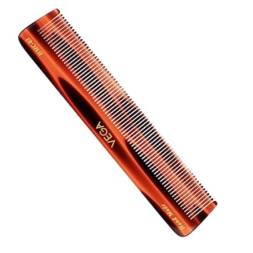 Vega Helmets Vega Tortoise All Fine Tooth Dressing Hair Comb ,Handmade, IndiaS No.1* Hair Comb BrandFor Men And Women, Hmc-03