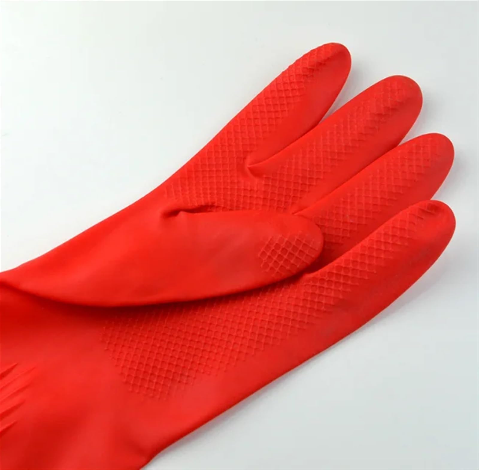 Guantes Limpieza Guantes de látex Largos de Color Rojo de 38 cm de Largo for Uso doméstico Guantes de Goma Rojos(S)