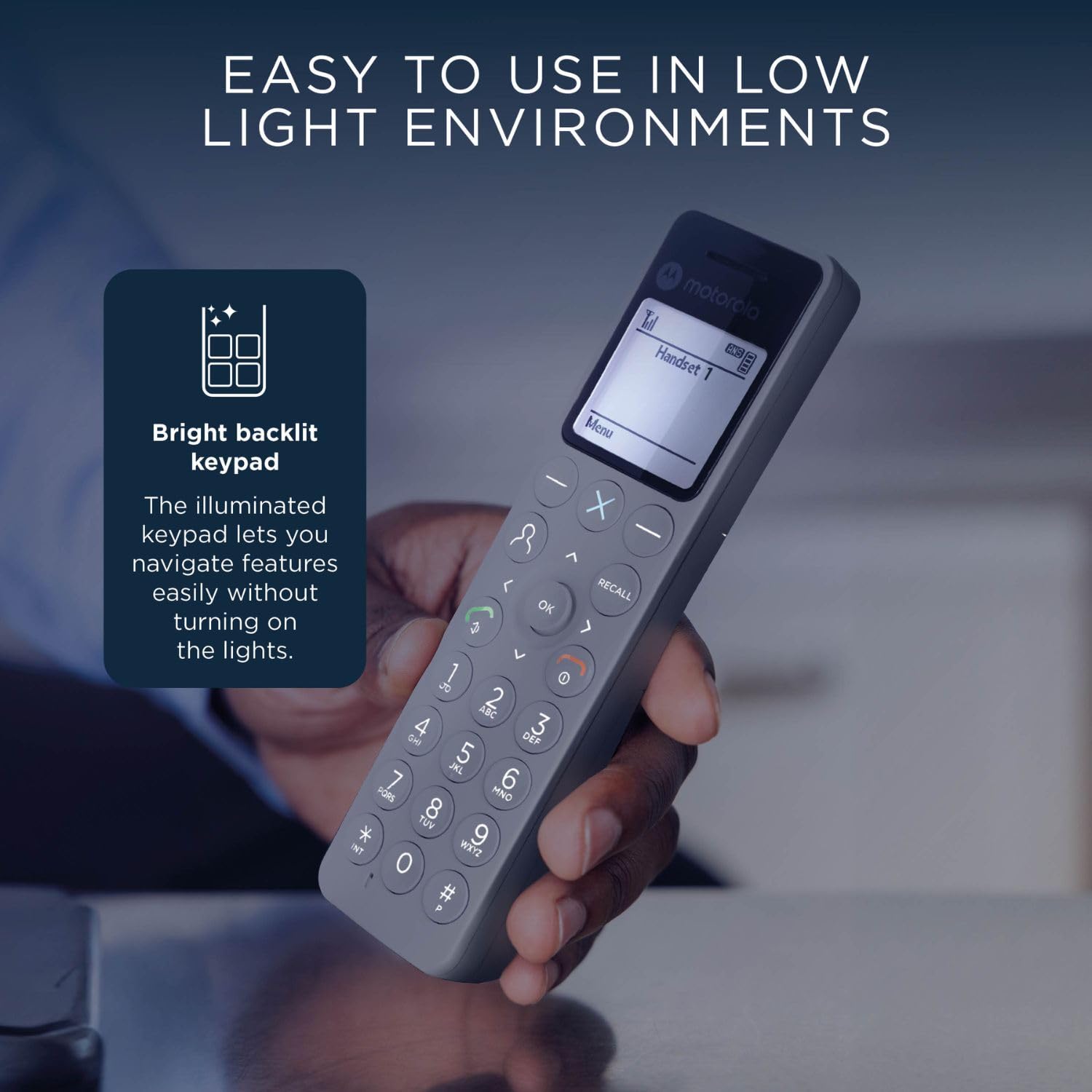 Motorola Voice Teléfono Inalámbrico Digital DECT DOT4 con Contestador, Bloqueo de Llamadas, Manos Libres, Pantalla Retroiluminada y Agenda de 200 Contactos