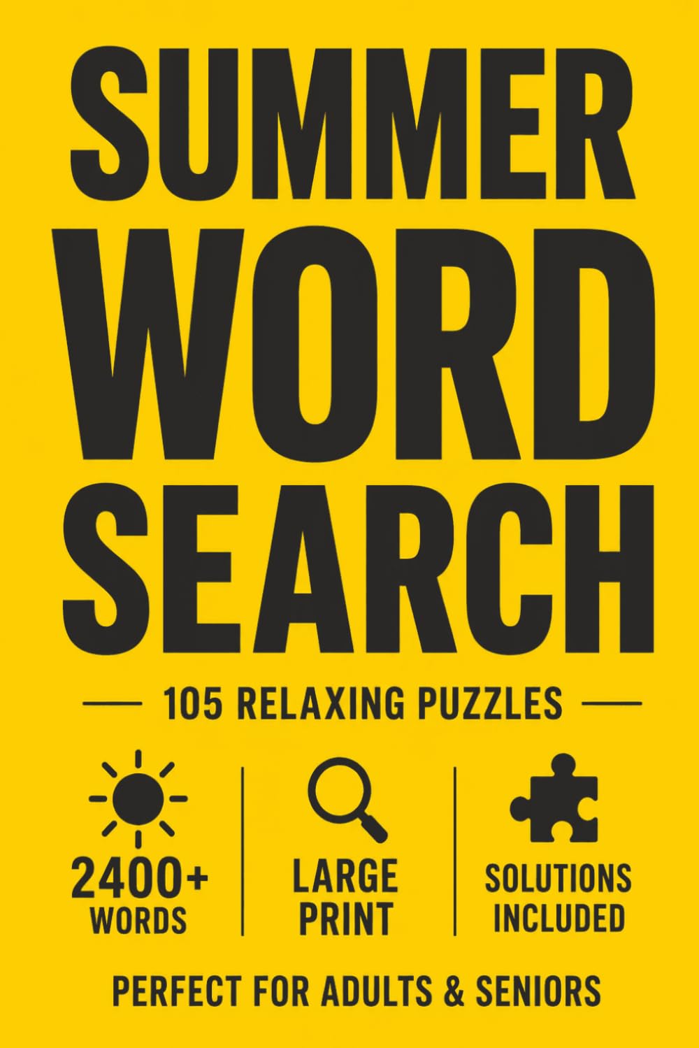 Summer Word Search for Adults Large Print: 2400+ Words