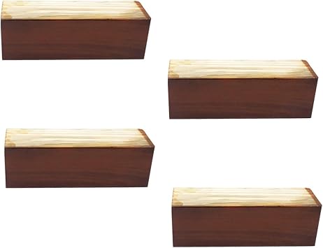 Rectangular Heightened 5cm Support Legs Solid Wood Block,Sofa Legs Feet Furniture Legs Accessories,Coffee Table Legs Bed Legs Cabinet Legs,5 Colors,with Screws,Set of 4 Dark Brown