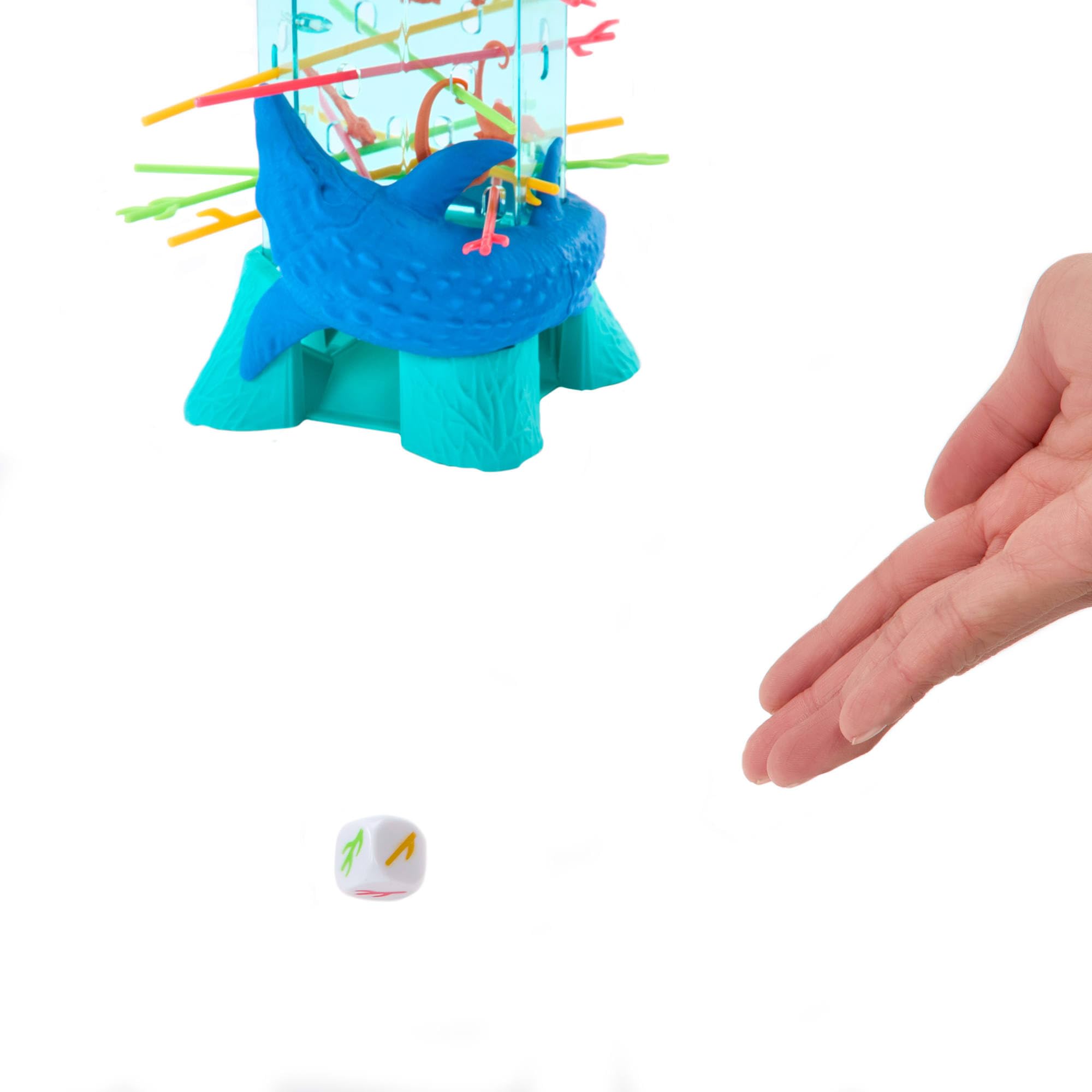 Mattel Games ​Salve le Scimmie Jurassic World La Rinascita, gioco per bambini e famiglia con torre oceanica e spinosauri ispirati al film., JFW44