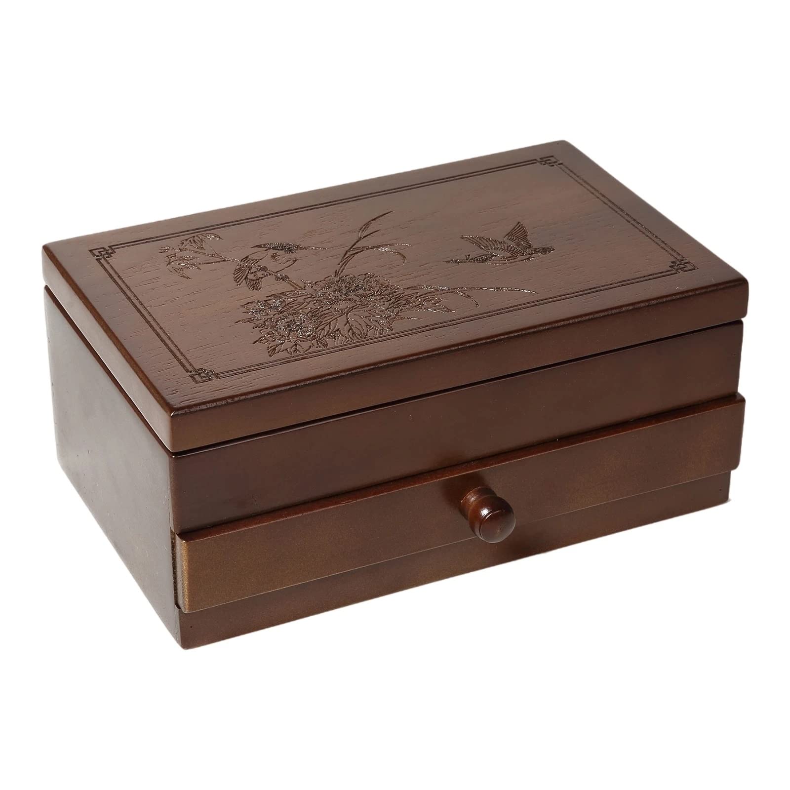 OZBMA Wooden Jewelry Collection Storage Box with Drawer for Bracelets Earring