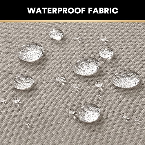 Thick Linen Textured Door Curtains Waterproof French Door Curtains Solid Room Darkening Curtains Indoor Outdoor Sidelight Curtains For Door Window Curtains Tie Up Shade，W26 X L68, 1 Panel, Taupe #TOP3