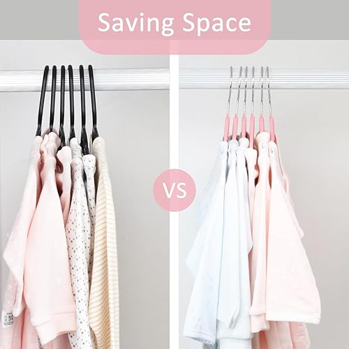 Miniatura 5 de ManGotree Perchas de terciopelo para bebés de 10.95 pulgadas, perchas antideslizantes para bebés y niños pequeños, perchas ultrafinas con gancho