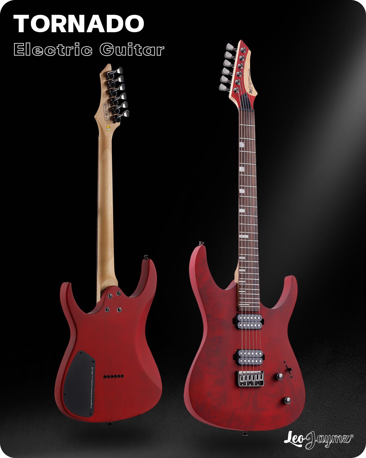 Amazon.com: Leo Jaymz Tornado 6-String Electric Guitar, Okoume