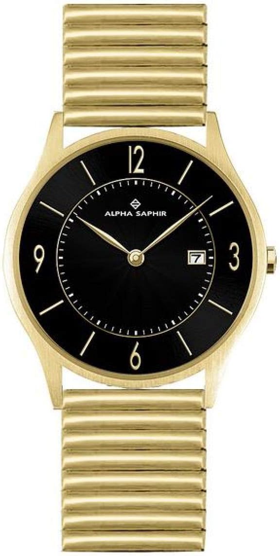 Alpha Saphir Men's Analogue Quartz Watch with Stainless Steel Strap 3.35E+01