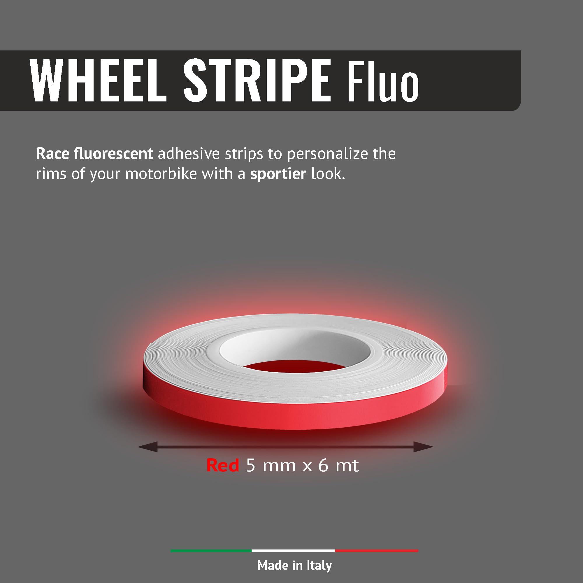 Fluorescent 5 mm x 6 mt red