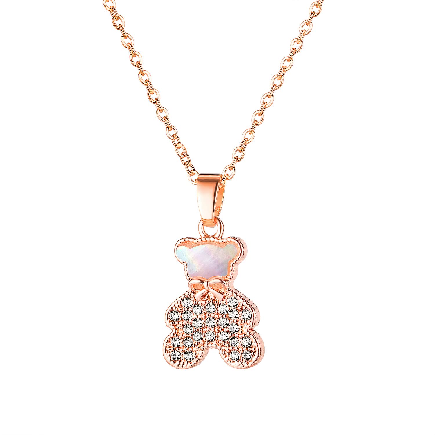 Asma Jewel House cubic zircon teddy bear titanium steel clavicle chain necklace for Women (B0BSXVCVQH) Amazon Price History, Amazon Price Tracker