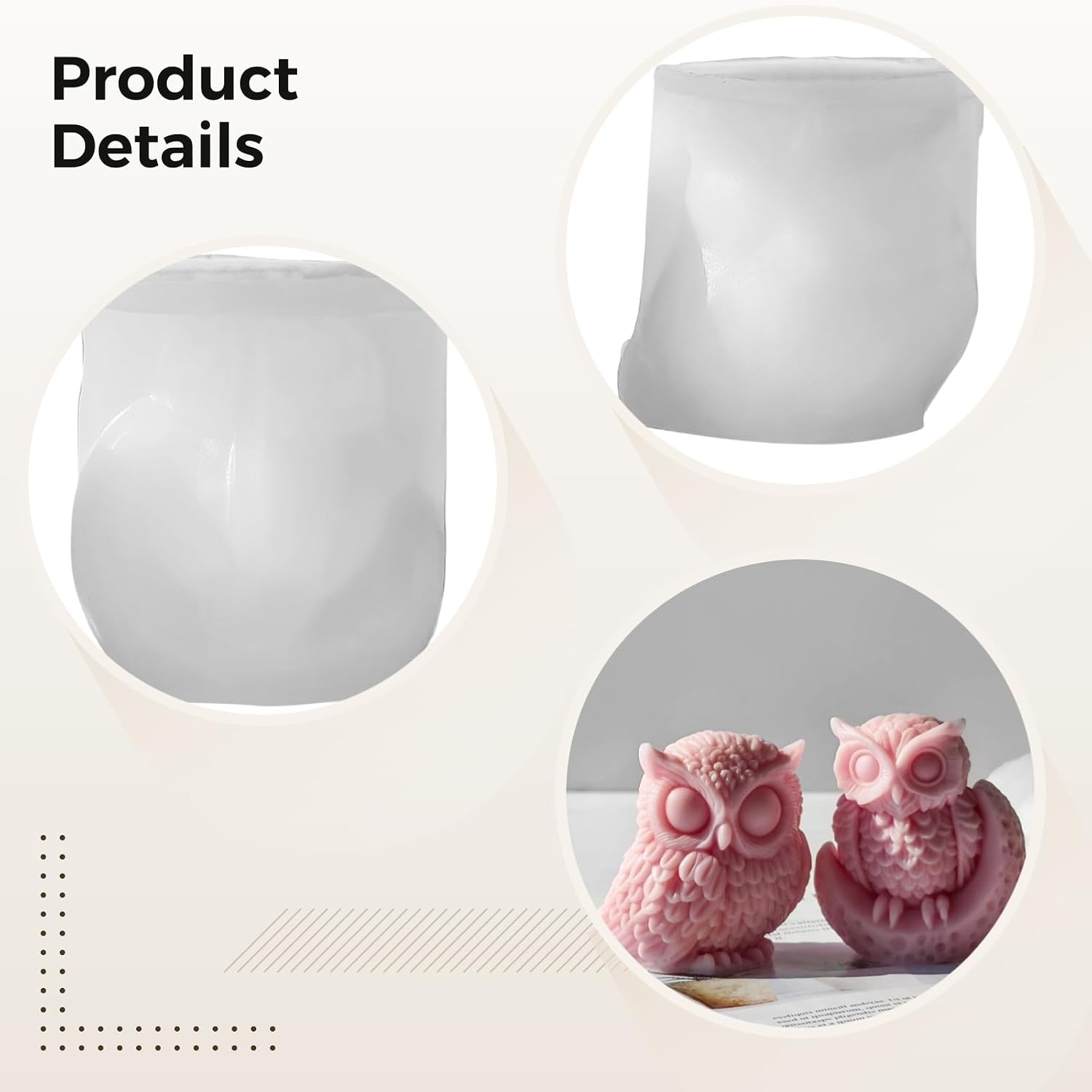 Owl Silicone Molds for Candle Making, 2 Pcs Quality Molds for Crafting, Includes Owl Design with Detailed Eyes and Feathers, Perfect for DIY Candle, Soap, Resin Crafts