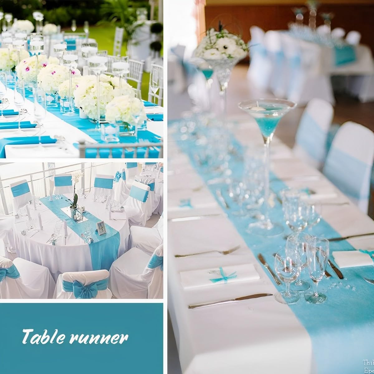 82ft Non-Woven Fabric Table Runner, 11.8 Inches Wide Elegant Wedding Runner for Party Thanksgiving Christmas Bridal Shower Decorations, Disposable Table Runners Roll & Gift Wrapper (Blue)