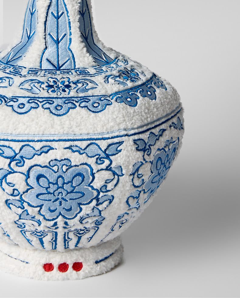 Xiangrui Series - Portachiavi con ciondolo a forma di burattino in peluche, realizzato a mano, di alta qualità, da appendere in 7 a 15 giorni (bottiglia di zucca di peluche/blu)