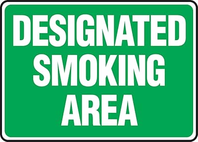 Accuform MSMK590VP Plastic Safety Sign, Designated Smoking Area
