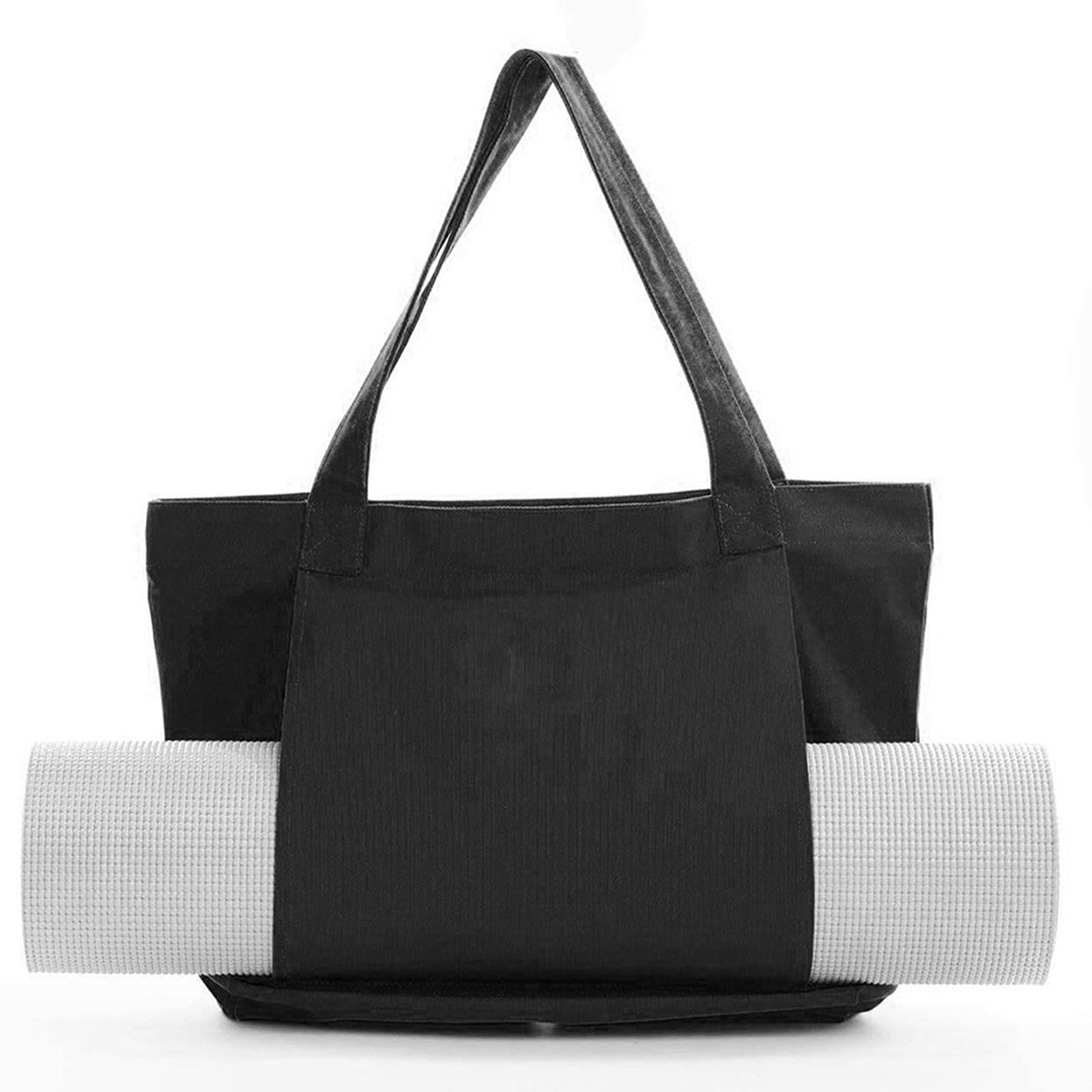 Risipu Durable Yoga Mat Bag for Women, Extra Wide Pilates Bag with Large Capacity and Plenty of Room for Other Items, Women Gym Bag (Black)