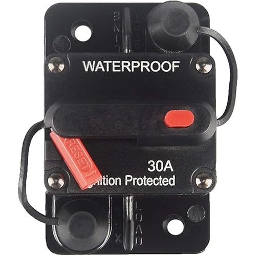 OUHL 30 Amp Circuit Breaker Manual Reset 30-250A for Car Truck Rv ATV Marine Trolling Motors Boat Vehicles,12V-48V DC (30A)