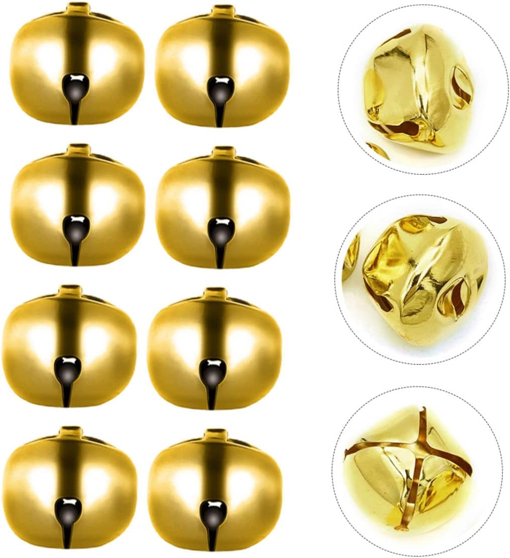 60pcs Gold Decorative Xmas Bells for Craft Projects DIY Christmas Ornaments Multi-Function Bell Accessories for Weddings Home Decor and Holiday Celebrations