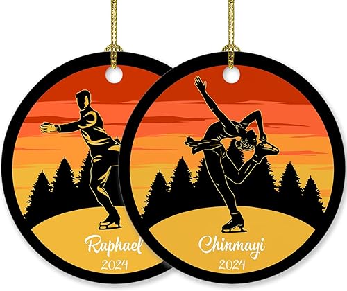 Adorno personalizado de patinaje artístico, regalo para Navidad 2023, amantes del patinaje, aficionados, entrenadores, hombres y mujeres, adorno de