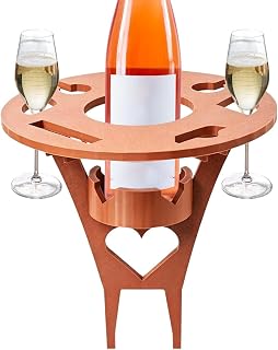 Portable Picnic Table Outdoor Snack Wine Tray with Cup Holder