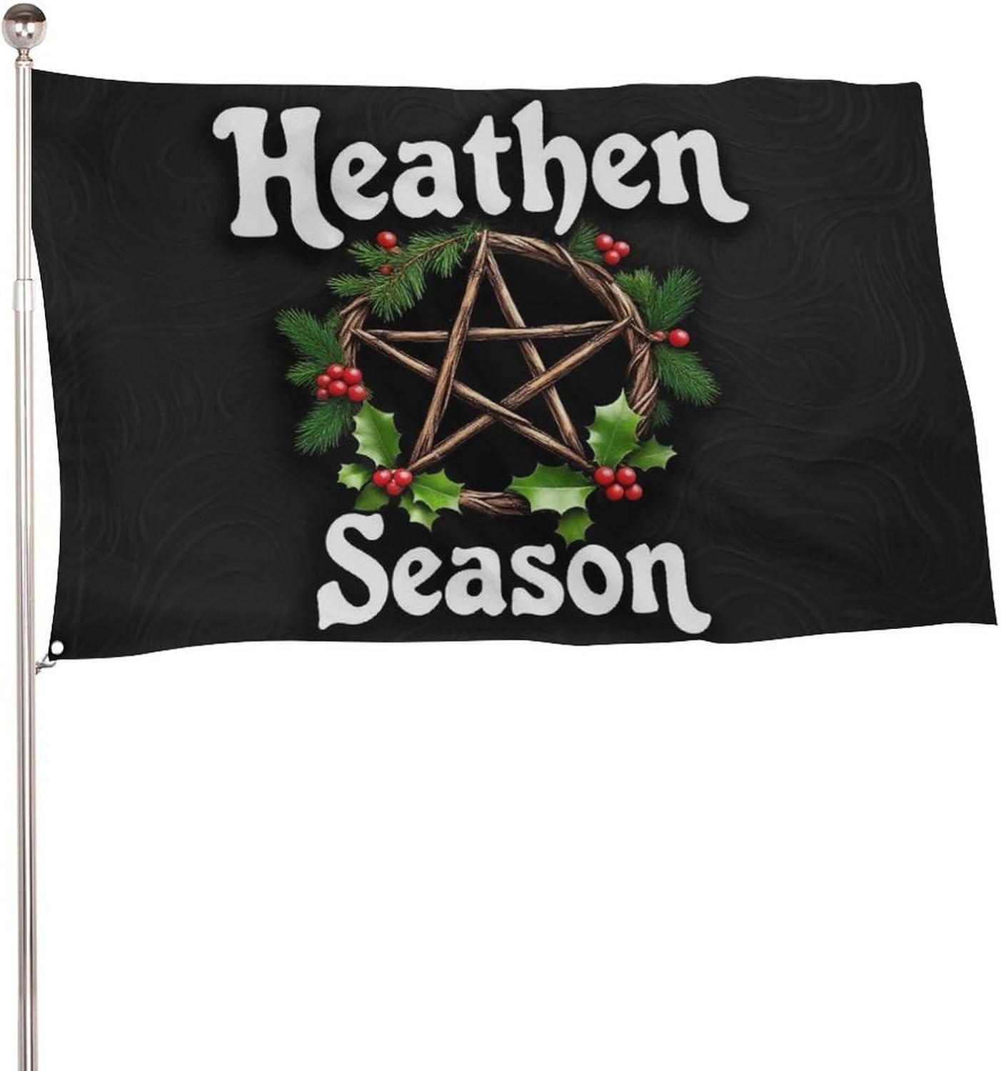 Flag -"Heathen Season Pagan Yule Holiday & Wiccan Witch" 5x8 Ft Durable Outdoor Decor Banner Patio Welcome Flags Yard Flags
