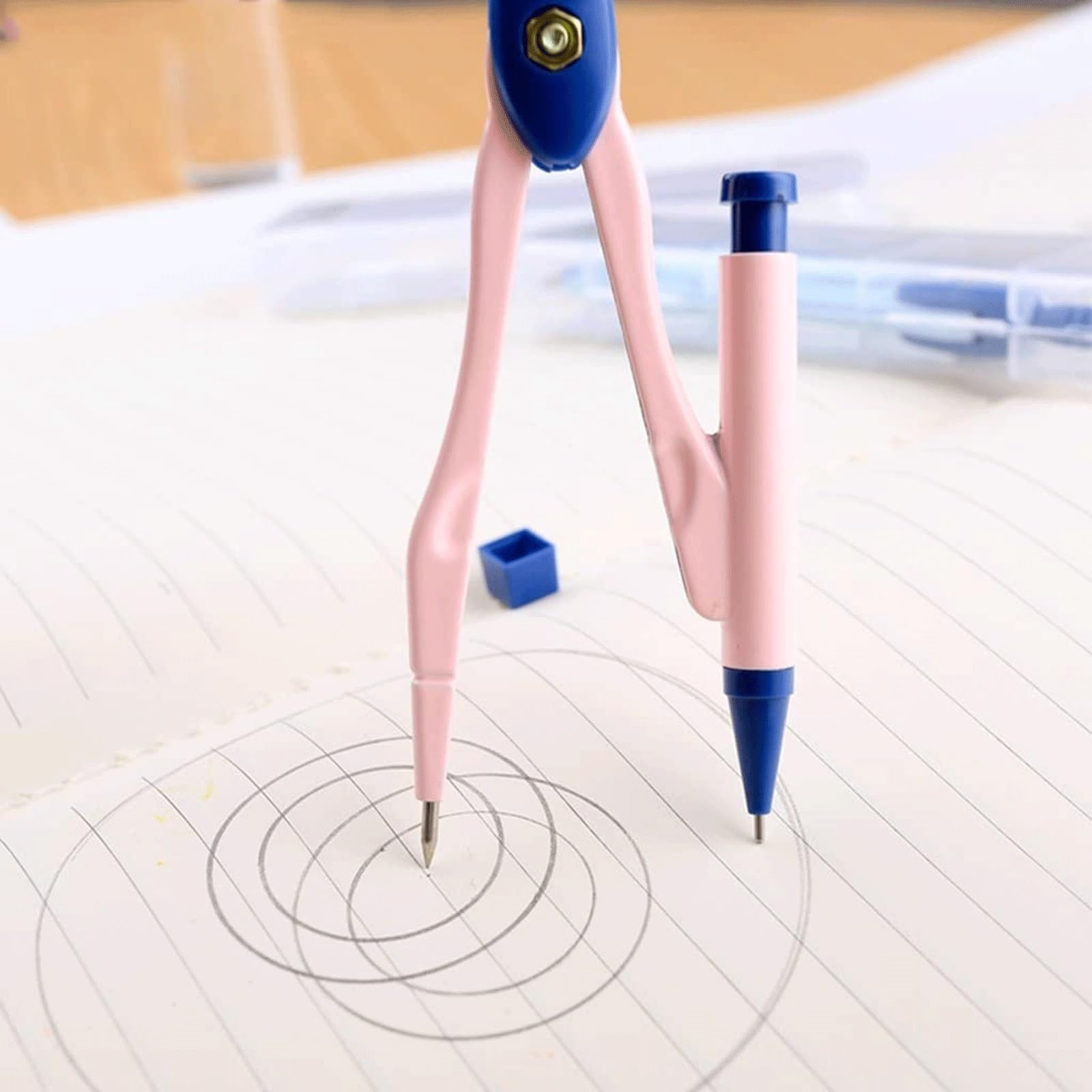 Tragbarer Mathe-Geometrie-Kompass mit Nachfüllung, Metall-Zirkel-Werkzeuge, einfacher Zeichenkompass, Kreismacher for Schulbürobedarf
