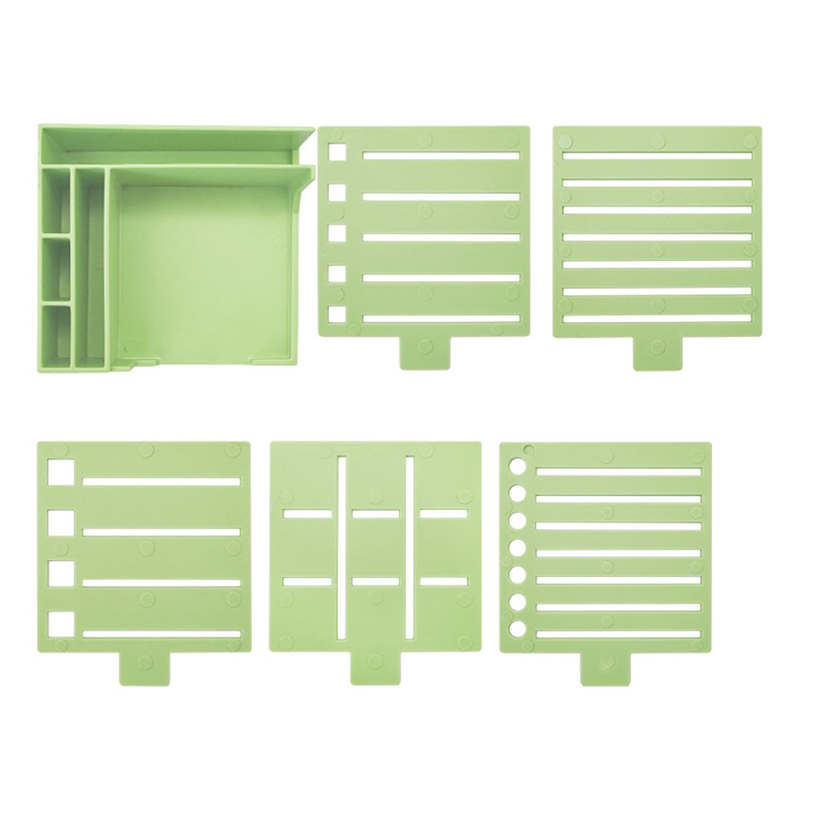 Osniyaw Green Notepaper Organiser, Sturdy Plastic Construction In Multicoloured, Square Note Box