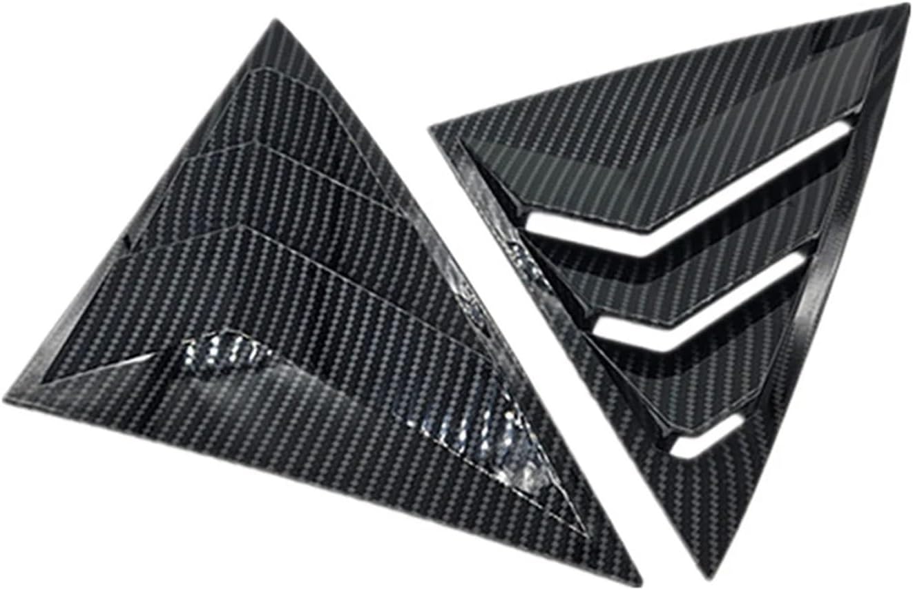 2 Pcs Carbon Look ABS Car Rear Louver Window Compatible for Accord 7th Sedan 2003-2007 Side Shutter Cover Trim Sticker Vent Scoop