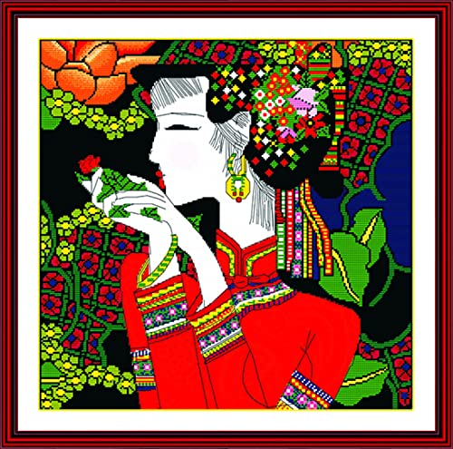 Peinture au diamant 5D salon kit mosaïque femme artistique pour une décoration maison élégante