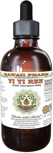 Hawaii Pharm LLC Yi Yi Ren, Tintura Coix (Coix Lacryma-Jobi), extracto líquido de semillas secas, Yi Yi Ren, suplemento herbario de glicerita 4 onzas